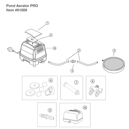 Aquascape Pond Aerator Pro Replacement Parts - Items 61009, 61008, 61000