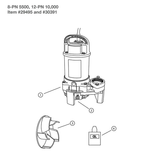 Aquascape 8PN/12PN Solids-Handling Pond Pump Replacement Parts