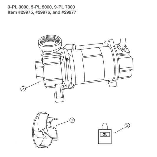 Aquascape PL Solids-Handling Pond Pump Replacement Parts