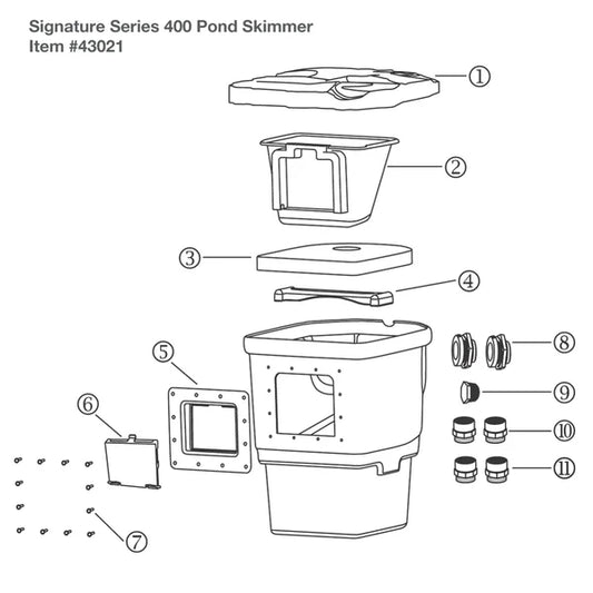 Aquascape Signature Series 400 Pond Skimmer Replacement Parts - Item 43021
