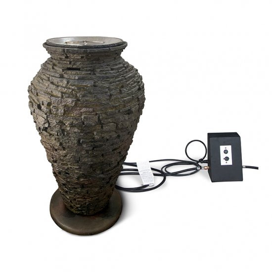 Photo of Aquascape Fire and Water Stacked Slate Urn Large