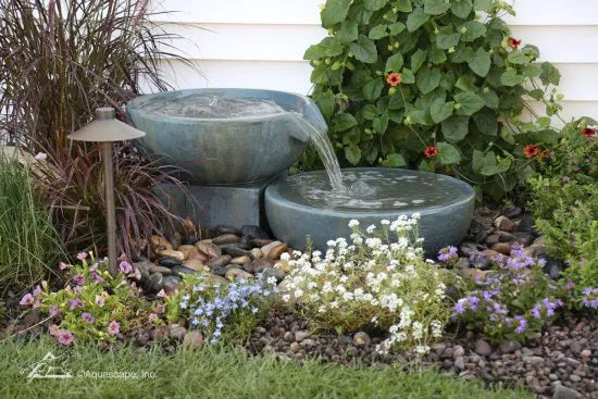 Photo of Aquascape Small Spillway Bowl and Basin Landscape Fountain Kit