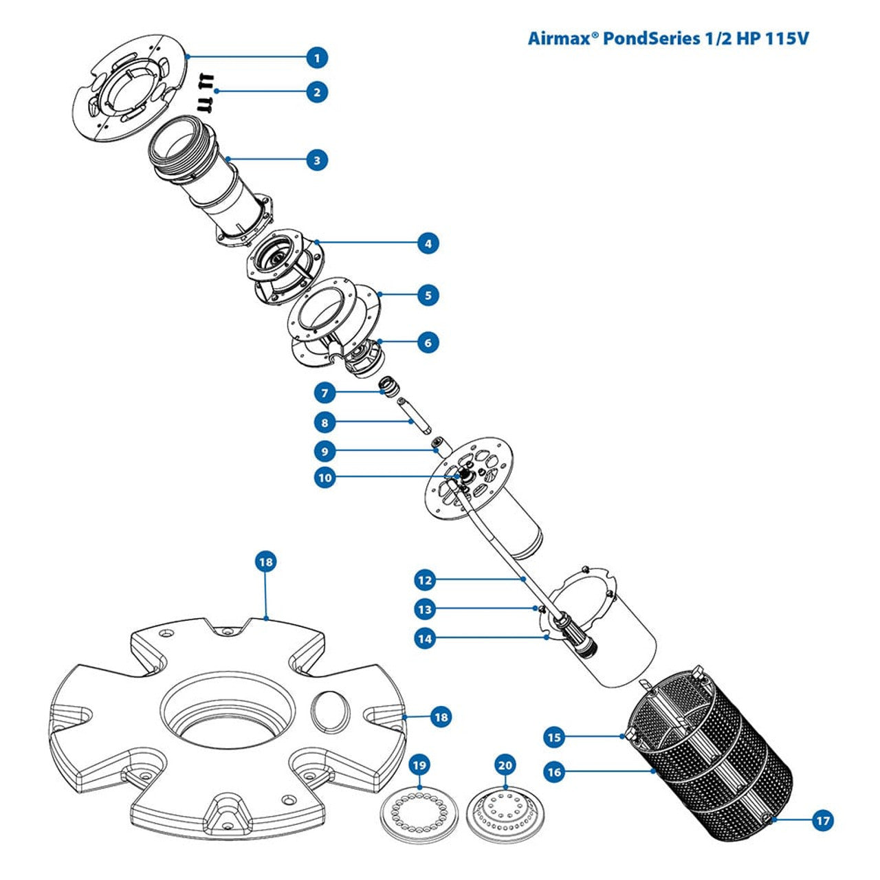 Photo of Airmax 1/2 HP Replacement Parts for PondSeries Fountain