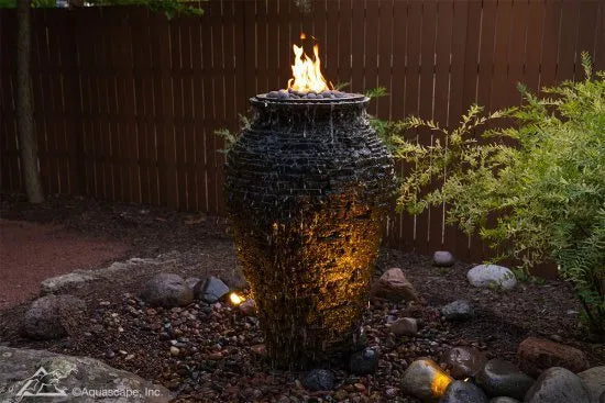 Photo of Aquascape Fire and Water Stacked Slate Urn Large