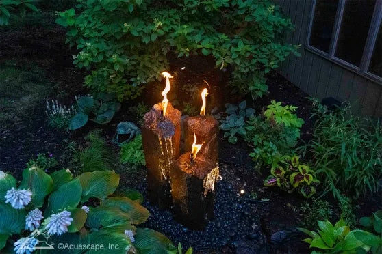 Photo of Aquascape Fire and Water 3-Piece Basalt Torch System