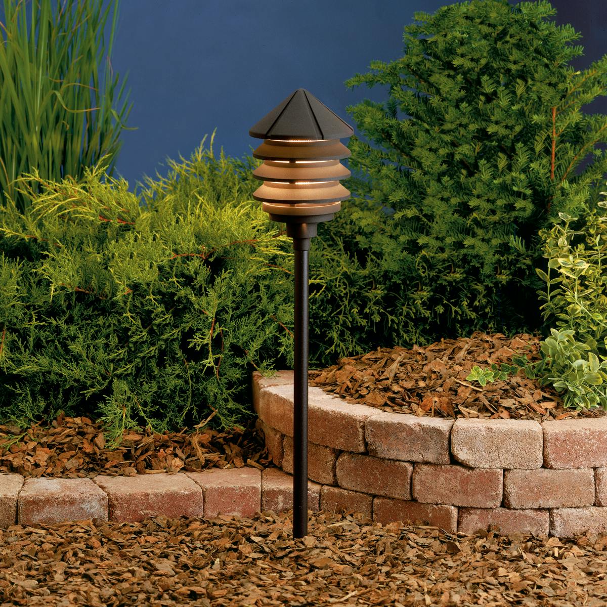 Photo of Kichler Six Groove Path Light - Path & Spread