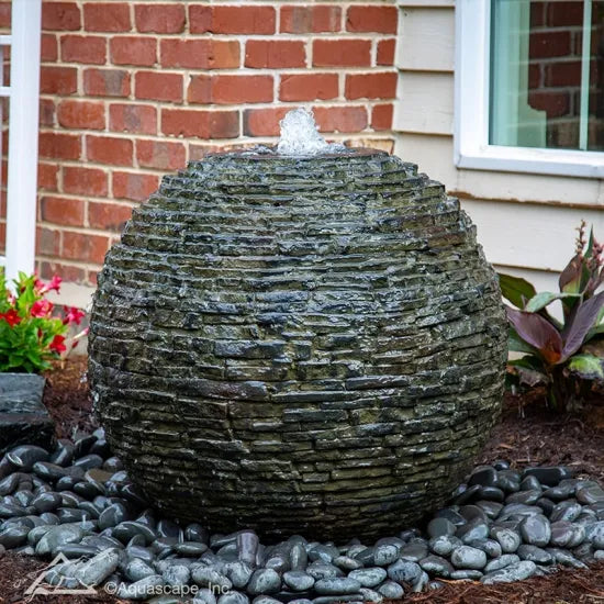 Photo of Aquascape Medium Stacked Slate Sphere Fountain Kit